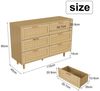Simurq Kommode mit 6 Schubladen, Stauraumschrank für Wohnzimmer, Esszimmer, Flur (Schubkastenkommode,Sideboard Rattan geflecht,Massivholzbeine), 115 x 40 x 80 cm Bild 4