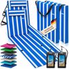 DETEX® Strandmatte 2er-Set Blau/Weiß 158 x 56 x 46 cm gepolstert Bild 1