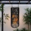 Spetebo LED Gartenleuchte Solar Lampe schwarz, mit Glühbirne, LED, warm weiß, in Rattan Optik Bild 2