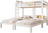 Dreierbett 208 x 207 x 162,5 cm mit Seitenleiter – dreifaches Etagenbett aus massivem Kiefernholz in Weiß Bild 5