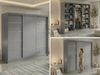 Moderner Schwebetürenschrank MACEDONIA, Kleiderschrank in Grau Color, Breite 240 cm, minimalistisches Design, Inkl. Innenausstattung Bild 2