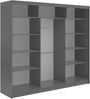 Moderner Schwebetürenschrank MACEDONIA, Kleiderschrank in Grau Color, Breite 240 cm, minimalistisches Design, Inkl. Innenausstattung Bild 4