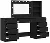 vidaXL Schminktisch mit Regal 3 pcs Schwarz Eichen-Optik Holzwerkstoff 3334210 Bild 2