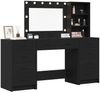 vidaXL Schminktisch mit Regal 3 pcs Schwarz Eichen-Optik Holzwerkstoff 3334210 Bild 3