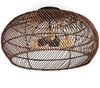 hofstein Deckenleuchte moderne Deckenlampe aus Metall/Rattan in Schwarz/Dunkelbraun, ohne Leuchtmittel, Boho-Design Deckenleuchte,Lichteffekt, Ø50cm, 3xE27, ohne Leuchtmittel Bild 5