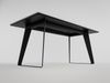 Esszimmertisch FLORINT 180x90cm weiße Keramikplatte schwarze Design-Tischkufen : Weiss Bild 2