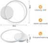 ZMH Deckenleuchte LED Deckenlampe Küche - 24W 3000K Warmweiß Küchenlampe Modern Design Wohnzimmerlampe 2-Ringen Flurlampe Schlafzimmer Weiß Metall Deckenleuchten für Wohnzimmer Esszimmer Bild 2