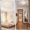 ZMH Deckenleuchte LED Deckenlampe Küche - 24W 3000K Warmweiß Küchenlampe Modern Design Wohnzimmerlampe 2-Ringen Flurlampe Schlafzimmer Weiß Metall Deckenleuchten für Wohnzimmer Esszimmer Bild 4