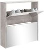 vidaXL Schuhschrank mit Spiegel 2 Fächer Betongrau 63x17x67 cm 342630 Bild 3