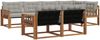 vidaXL Outdoor-Sofagarnitur mit Kissen 7 pcs Natürlich und Hellgrau 3369550 Bild 2