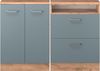 Küchenschrank für Dachschrägen R-Line Blau-Grau 120 cm 2er Set Vicco Bild 4