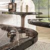 Beistelltisch Klidun Glas und Metall, modern, Antikkupfer, Größe M, gewellte Glasplatte Bild 5