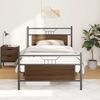 vidaXL Bettgestell ohne Matratze Braun Eiche 100x190 cm Holzwerkstoff 4106853 Bild 4