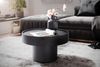 Couchtisch 60 x 60 x 36 cm Metall Schwarz Sofatisch Rund, Wohnzimmertisch in Pilz-Form, Design Kaffeetisch Eisen, Kleiner Tisch Beistelltisch Wohnzimmer Modern Bild 3