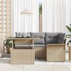vidaXL Garten-Sofa-Set mit Kissen 5 pcs Beige Poly Rattan 3348276 Bild 3