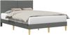 vidaXL Bettrahmen mit Kopfteil Dunkelgrau 160 x 200 cm Stoff 42027595 Bild 2