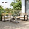 Woltu Gartenlounge-Set, (4-tlg), Gartenmöbel mit 1 Sofa 2 Sessel 1 Couchtisch und Kissen, Rattan-Optik Bild 2