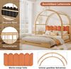 Bett 140x200 cm ausziehbar mit gewölbtem Dach und Matratze – Kiefernholz in Natur/Orange Bild 5