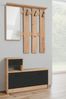 Kompaktgarderobe >Rudolf< in Artisan Eiche Dekor / Schwarz - 100x180x25 (BxHxT) Bild 2