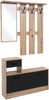 Kompaktgarderobe >Rudolf< in Artisan Eiche Dekor / Schwarz - 100x180x25 (BxHxT) Bild 4