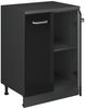 Küchenschrank für Dachschrägen R-Line Schwarz Hochglanz 60 cm ohne Schräge mit 2 Türen Vicco Bild 3
