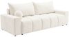 GRAINGOLD Schlafsofa Miro, mit Kissen, Couch 3-Sitzer, mit Wellenfeder und Bettkasten, Velour-Stoff, Creme Bild 5