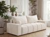 GRAINGOLD Schlafsofa Miro, mit Kissen, Couch 3-Sitzer, mit Wellenfeder und Bettkasten, Velour-Stoff, Creme Bild 3