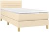 vidaXL Boxspringbett mit Matratze Creme 100x200 cm Stoff 3140678 Bild 3
