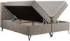 Boxspringbett mit Kopfteil und Topper, Polsterbett - GRIMALDI - 180 x 200 cm - Beige Stoff - H3 Bild 4
