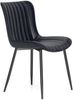 Esszimmerstuhl, 4er-Set moderne Kunstleder-Sessel für Küche & Essbereich, PU, Schwarz Bild 4