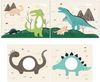 Kinderbett mit Rutsche Karolina Massivholz Grau Textilset Dino Bild 3