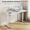 HOMAVO höhenverstellbarer Schreibtisch 60×120 cm, mit Memory- und Anti-Kollisionsfunktion, USB-A- und USB-C-Anschlüssen, Höhe 70–120 cm, Weiß Bild 2