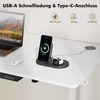 HOMAVO höhenverstellbarer Schreibtisch 60×120 cm, mit Memory- und Anti-Kollisionsfunktion, USB-A- und USB-C-Anschlüssen, Höhe 70–120 cm, Weiß Bild 5