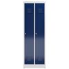 ClassiX Garderobenschrank, 2 Abteile, 1800 x 590 x 500 mm, lichtgrau/enzianblau Bild 2