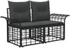 vidaXL Outdoor-Sofagarnitur 9 pcs Schwarz und Dunkelgrau Polyester 3437769 Bild 3