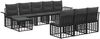 vidaXL Outdoor-Sofagarnitur 9 pcs Schwarz und Dunkelgrau Polyester 3437769 Bild 2