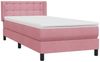 vidaXL Boxspringbett mit Matratze Rosa 90x220 cm Samt 3318482 Bild 4