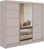 Schwebetürenschrank SKORIA mit großer Spiegelfront, Breite 240 cm, moderner Kleiderschrank, inkl. Innenausstattung und Stauraum - Kaschmir - ohne Schubladen Bild 4