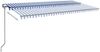 vidaXL Automatische Markise mit LED & Windsensor 600x350 Blau und Weiß 3069251 Bild 3