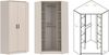 Marmex Möbel Grant 14C Ein Schrank-Set, zwei Büchrregale, Eckkleiderschrank, Schlafzimmer-Set, laminierte Spanplatte, graubeige cashmere+cremona torro, 143x235x143 cm Bild 5