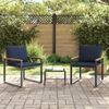 vidaXL Möbelsets mit Kissen 3 pcs Grau und Marineblau Rattan 42026949 Bild 4