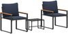 vidaXL Möbelsets mit Kissen 3 pcs Grau und Marineblau Rattan 42026949 Bild 2