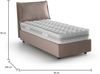 Dmora Einzelbett Armaduk, Bettkasten mit Stoffbezug, 100 % Made in Italy, Öffnung vorne, inklusive Matratze 80 x 190 cm, Taupe Bild 3