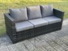 Fimous Rattan Gartenmöbel Lounge Sofa Set im Freien mit länglichem rechteckigem Couchtisch 2-teiligem Arm Stuhl Beistelltisch 2-Hocker Bild 5
