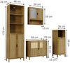 Badmöbel-Set Liora Bambus 4 Teile Vicco Bild 2