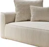 Vente-unique - PINETA Chaise longue Samt Beige - B 115 cm x H 67 cm x L 180 cm Bild 5