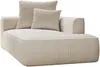 Vente-unique - PINETA Chaise longue Samt Beige - B 115 cm x H 67 cm x L 180 cm Bild 3