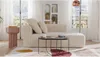 Vente-unique - PINETA Chaise longue Samt Beige - B 115 cm x H 67 cm x L 180 cm Bild 3