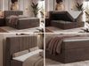 Boxspringbett INERO 200x200 mit Matratze H3 und Topper Visco, 7-Zonen-Multipocket-Kern, zwei Bettkästen, Doppelbett, gepolstert Kopfteil - Braun Velvet Bild 2