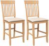 vidaXL Barhocker mit Kissen 2 Stk. Natur Massivholz Gummibaum 4102570 Bild 2